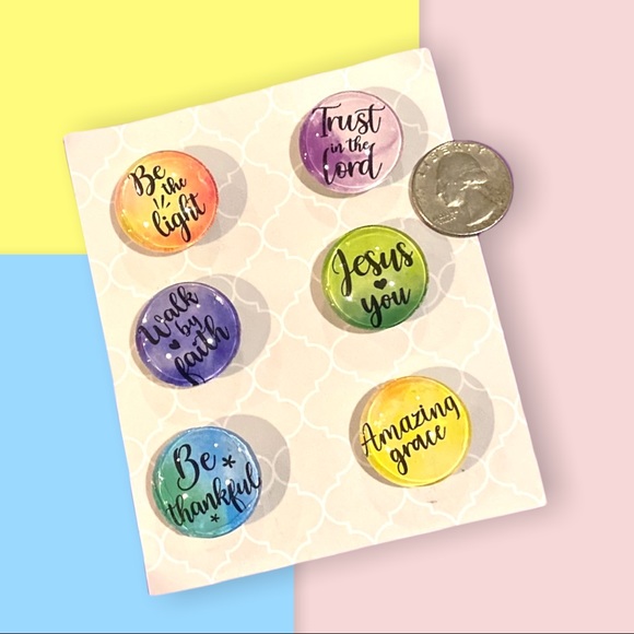Set/6 𝑯𝒂𝒏𝒅𝒎𝒂𝒅𝒆 Inspirational Magnets Cabochons Gift! - Picture 6 of 6